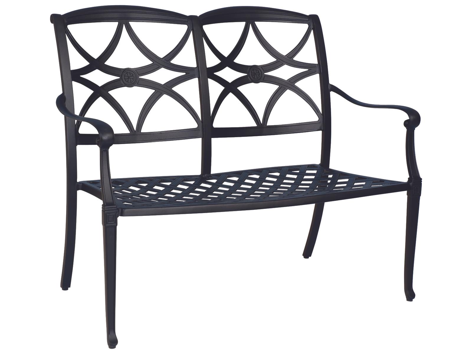 Woodard Wiltshire Cast Aluminum Outdoor Bench with Cushion