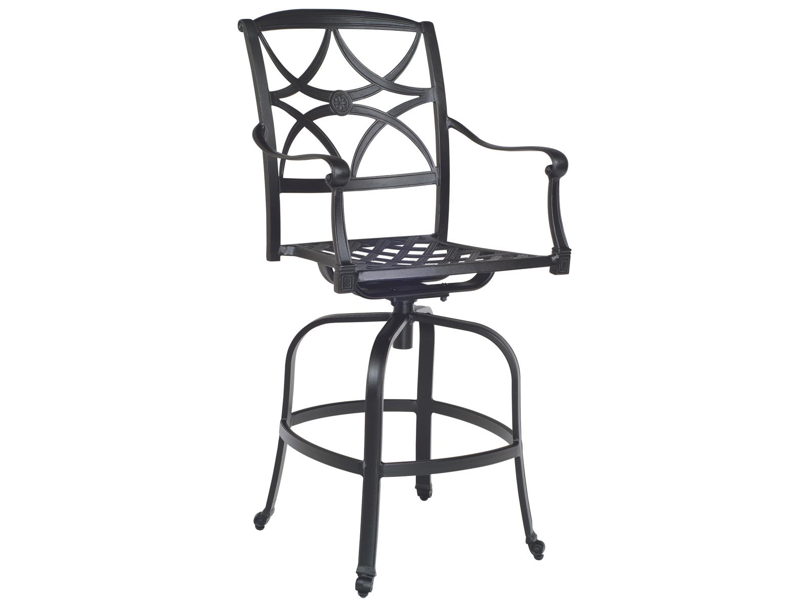 Woodard Wiltshire Aluminum Swivel Outdoor Bar Stool with Cushion
