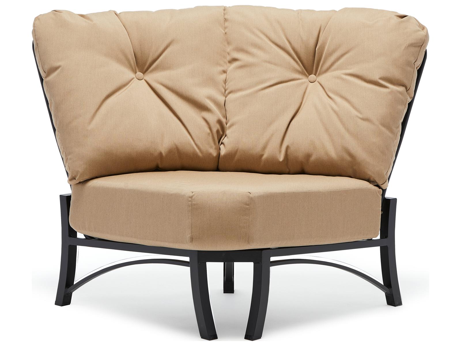 Woodard Cortland Cushion Aluminum Curved Sectional Outdoor Lounge Chair