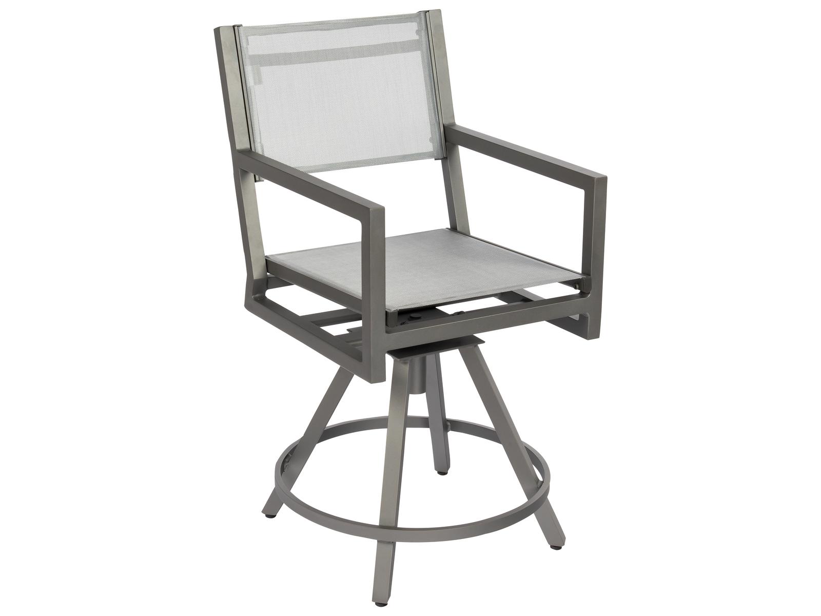 Woodard Palm Coast Sling Aluminum Swivel Outdoor Counter Stool
