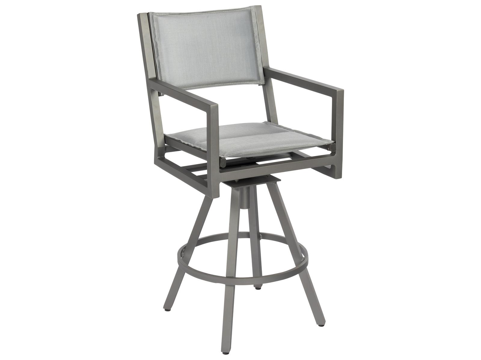 Woodard Palm Coast Padded Sling Aluminum Swivel Outdoor Patio Bar Stool