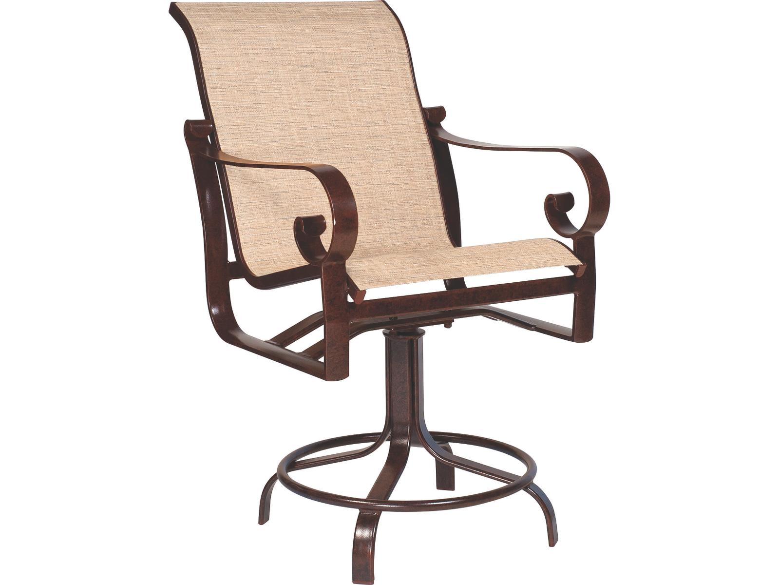 Woodard Belden Sling Aluminum Swivel Outdoor Patio Counter Stool