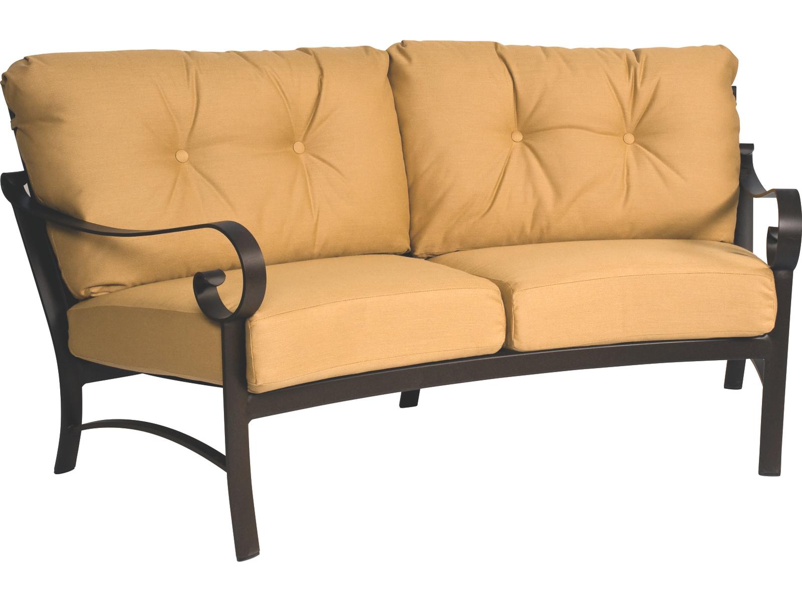 Woodard Belden Cushion Aluminum Crescent Outdoor Loveseat