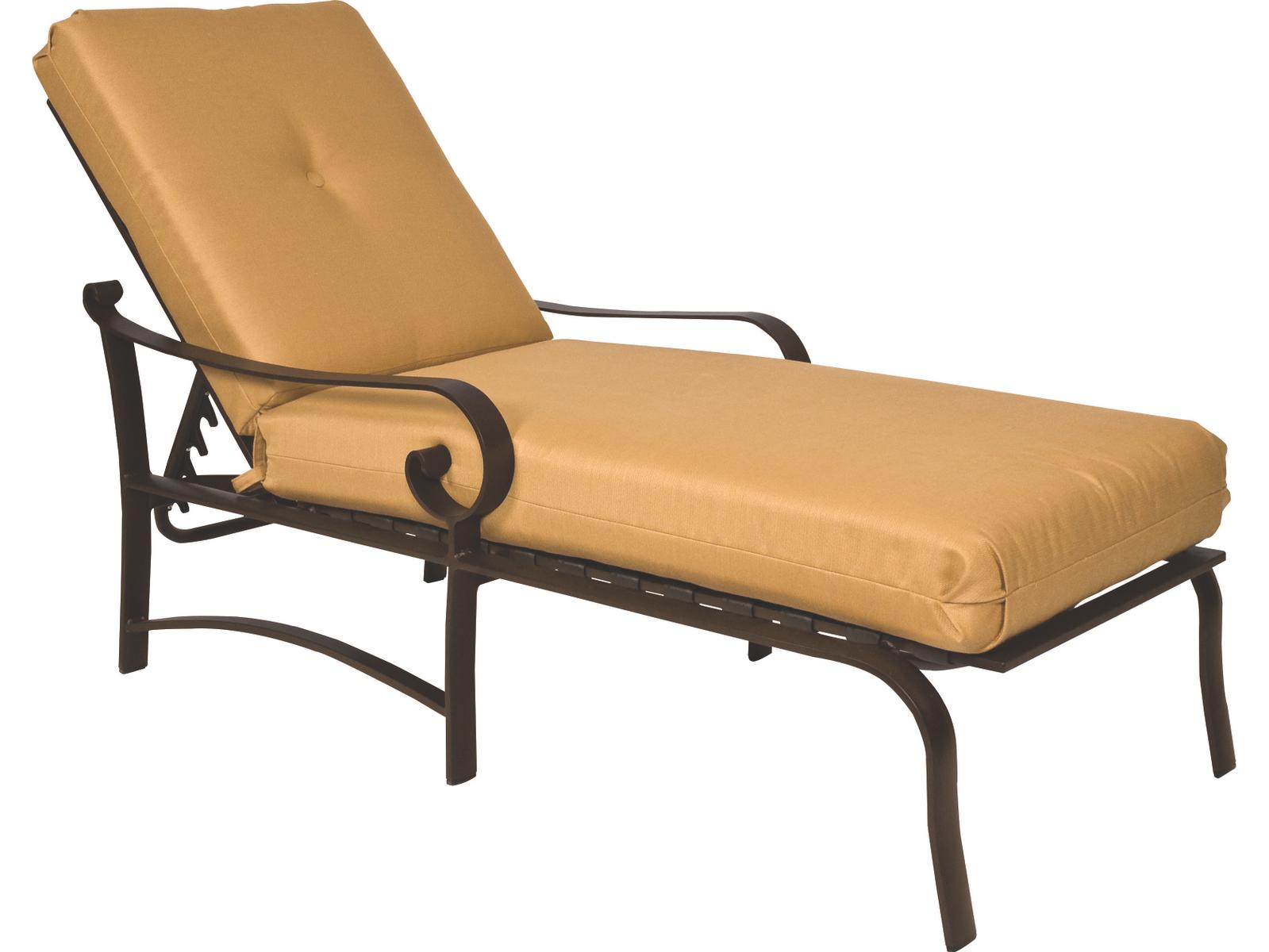Woodard Belden Cushion Aluminum Adjustable Outdoor Chaise Lounge