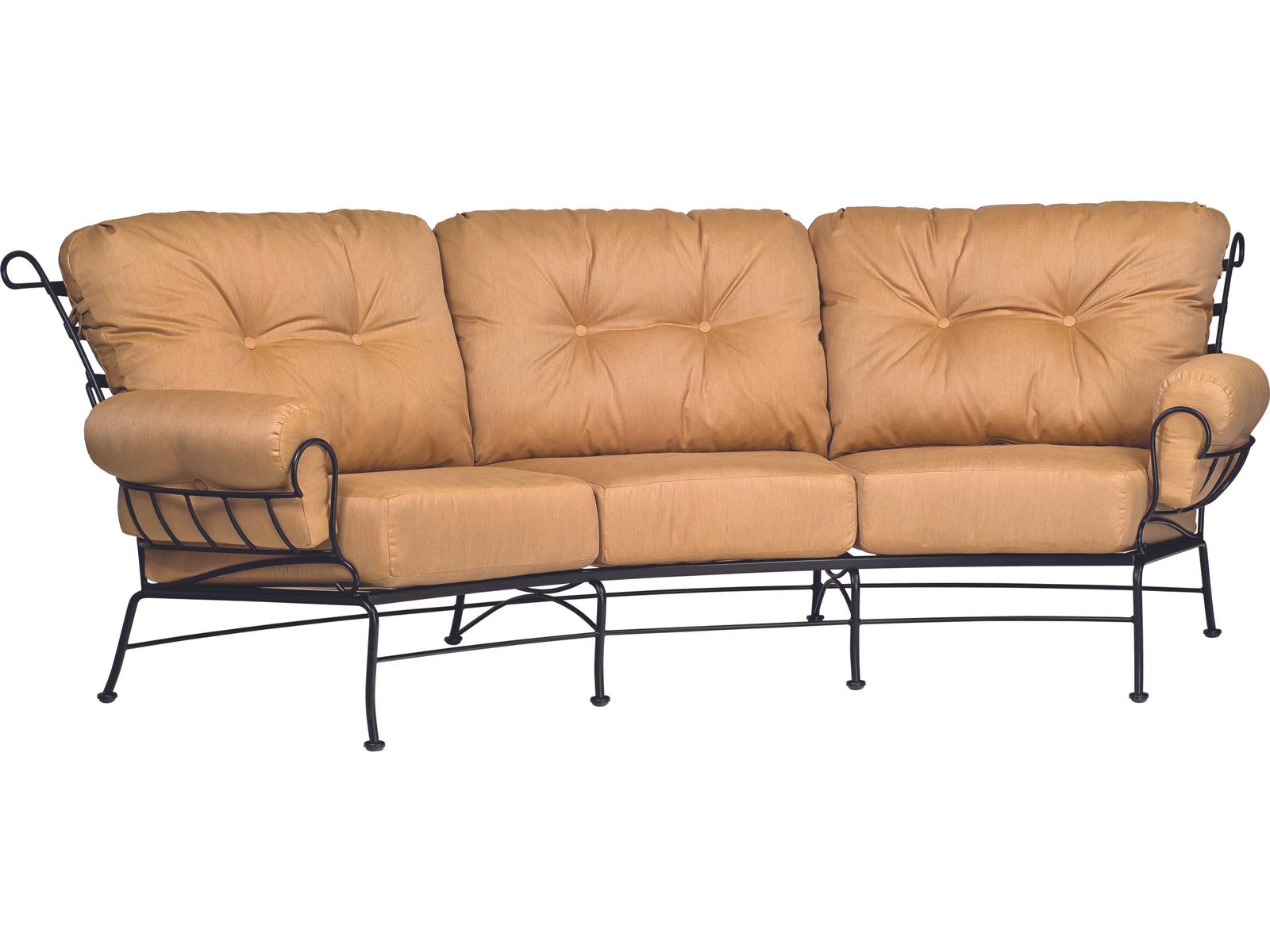 Woodard Terrace Cushion Wrought Iron Crescent Patio Sofa