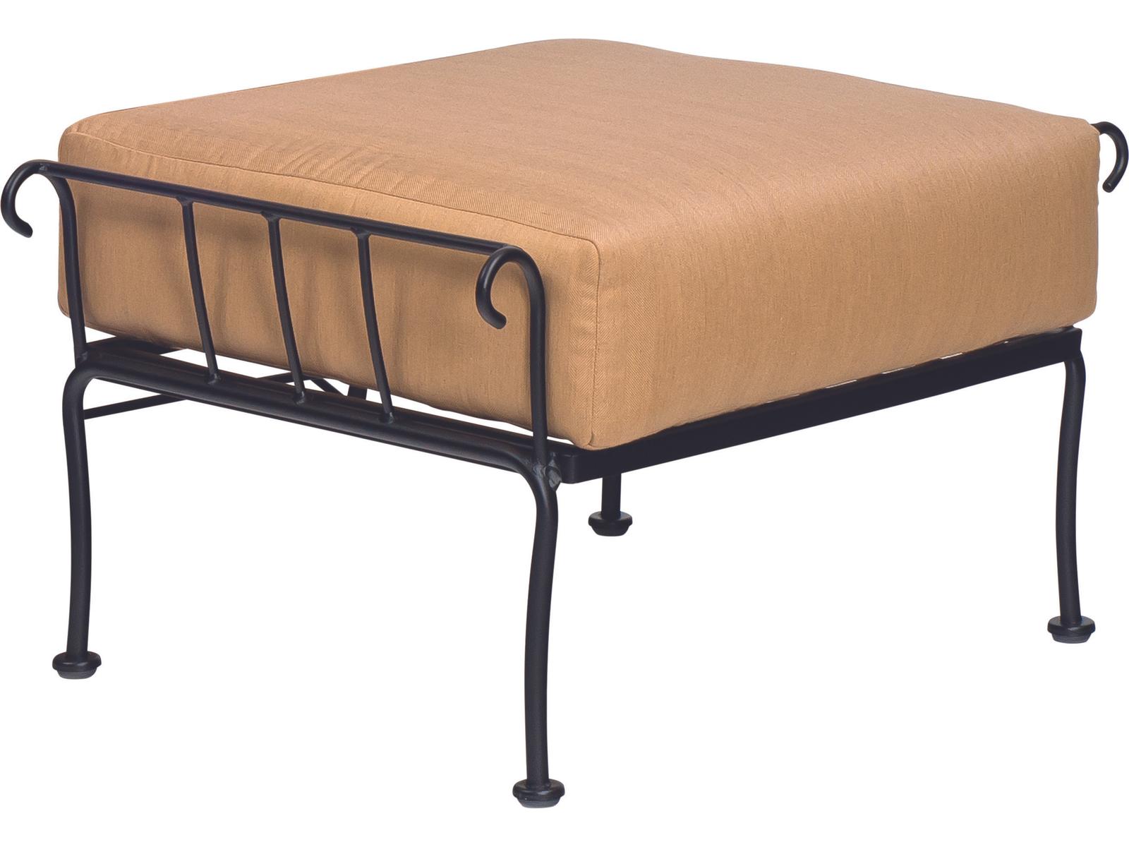 Woodard Terrace Cushion Wrought Iron Outdoor Ottoman