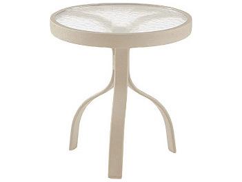 Woodard Aluminum Deluxe Round Acrylic Top Outdoor End Table