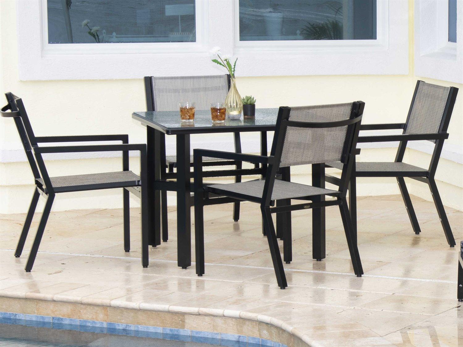 Woodard Palm Coast Sling Aluminum Outdoor Patio Dining Set