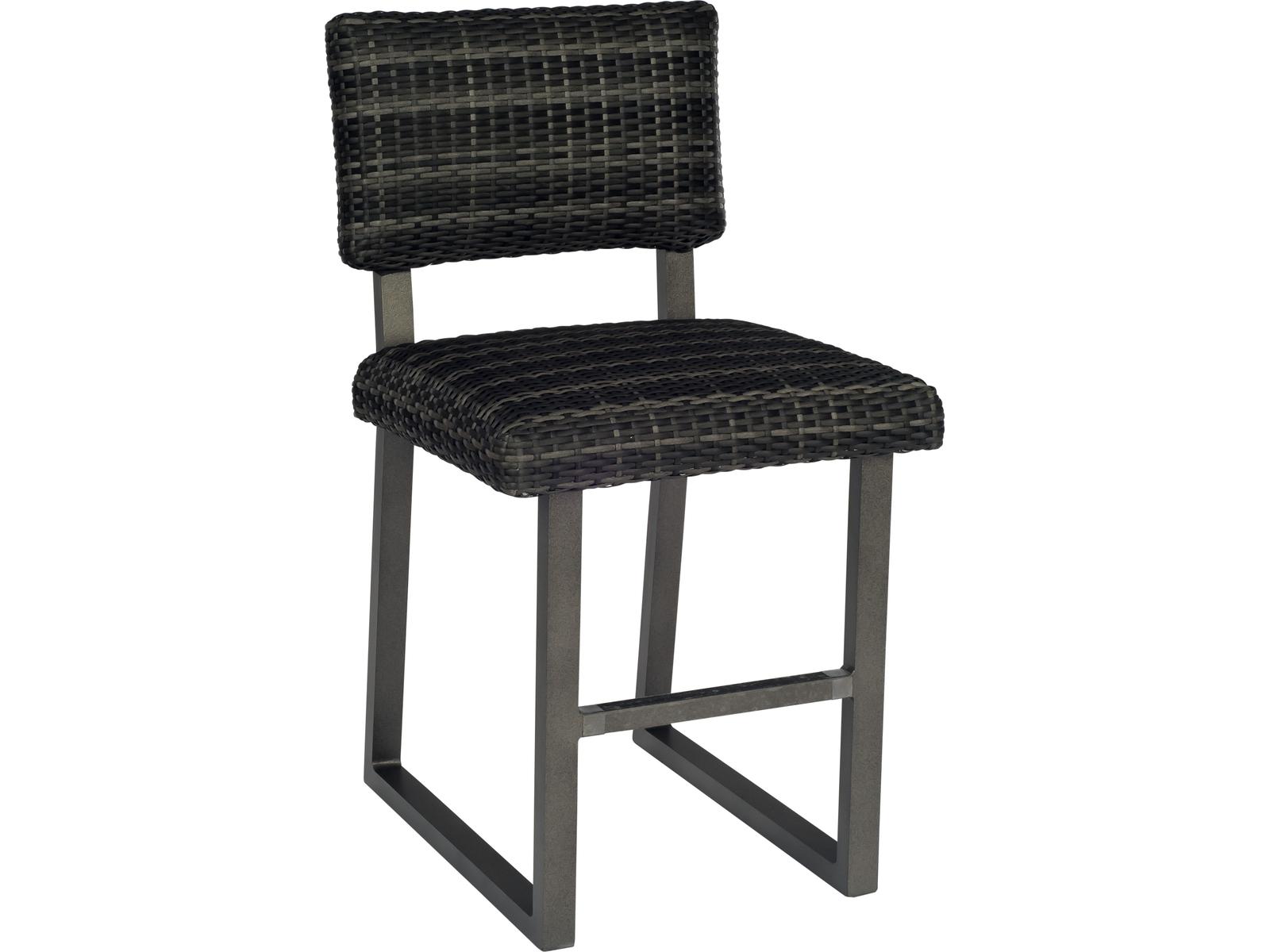 Woodard Harper Wicker Charcoal Gray Harper Outdoor Patio Counter Stool