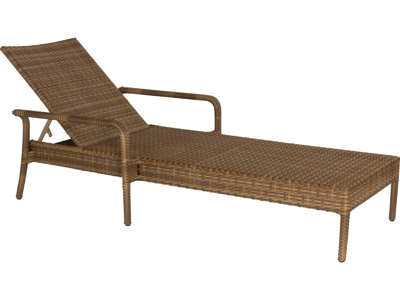 Woodard Whitecraft All Weather Wicker Padded Adjustable Patio Chaise Lounge