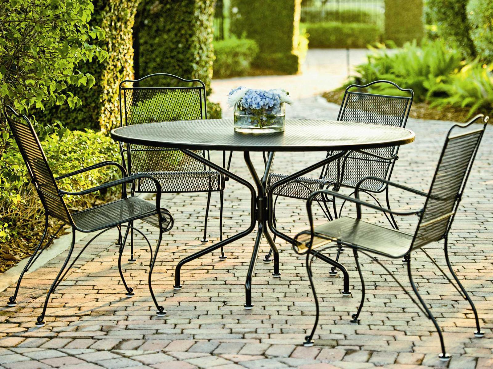 Woodard Tucson Mesh Wrought Iron Patio Dining Set