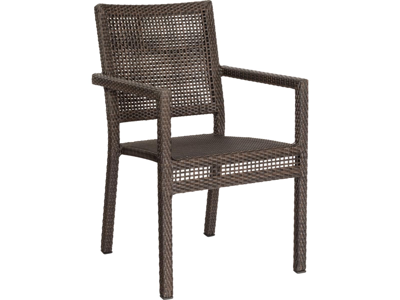 Woodard Whitecraft All Weather Wicker Miami Stackable Outdoor Patio Dining Arm Chair