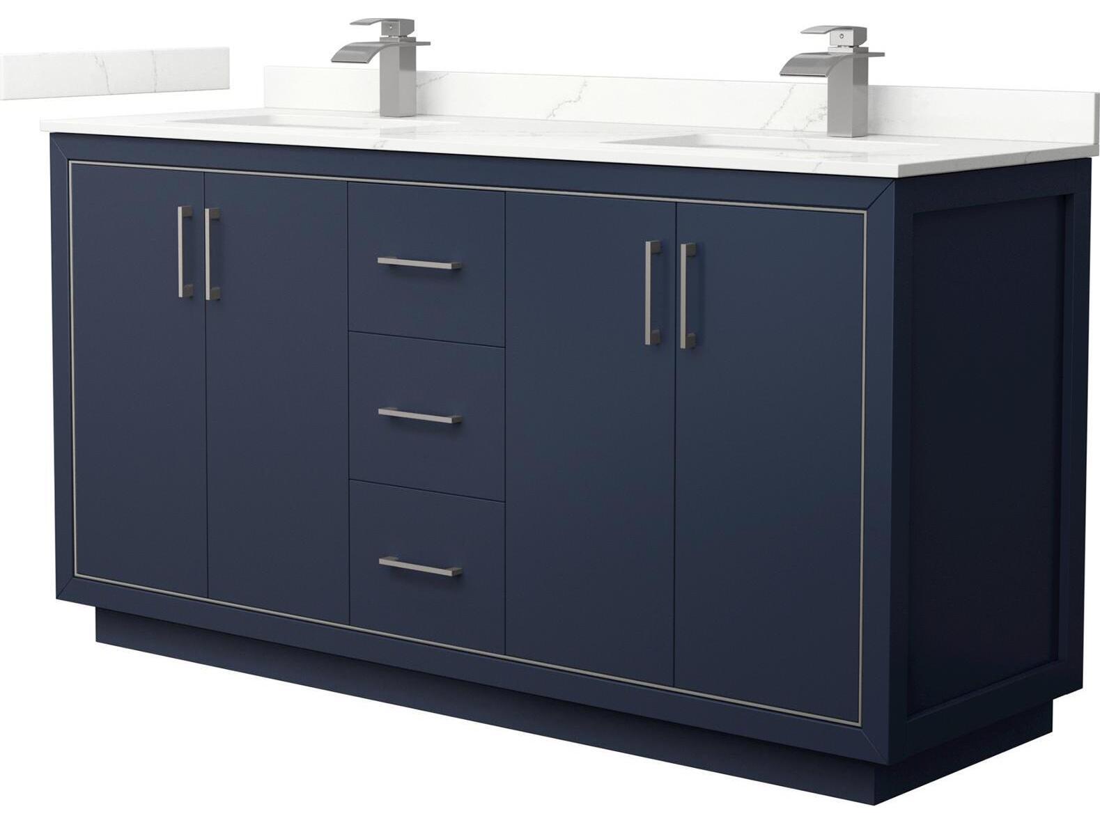 Wyndham Collection Icon 66-Inch Double Free-Standing Vanity Cabinet