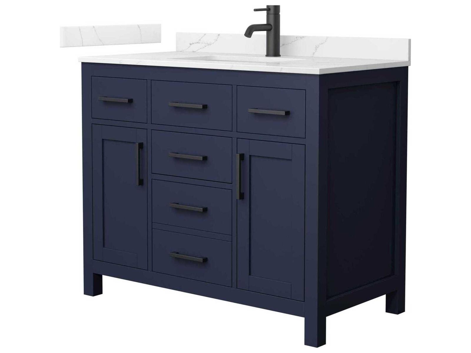 Wyndham Collection Beckett 42-Inch Single Bathroom Vanity with Soft