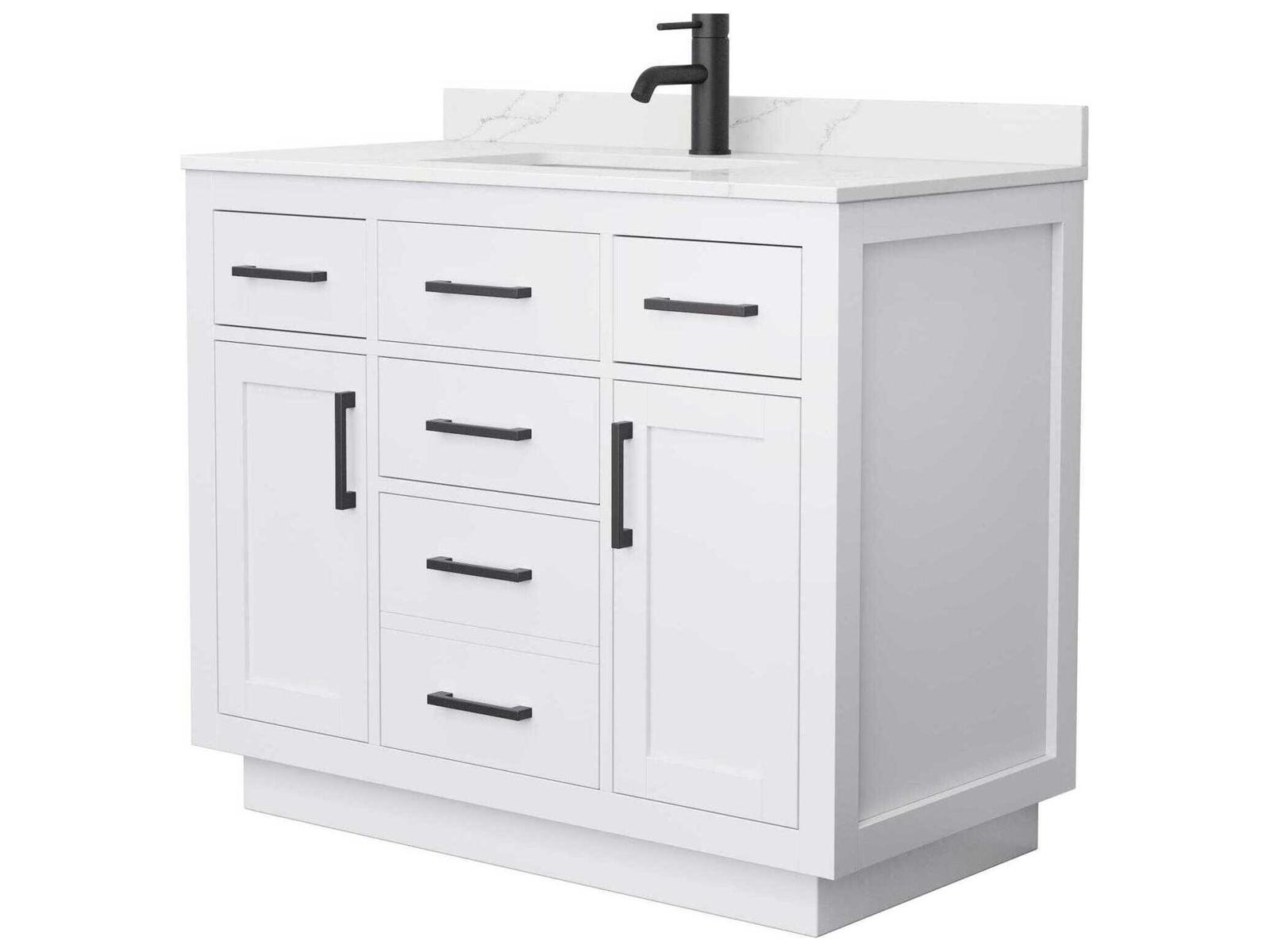 Wyndham Collection Beckett 42-Inch Single Bathroom Vanity with Toe Kick