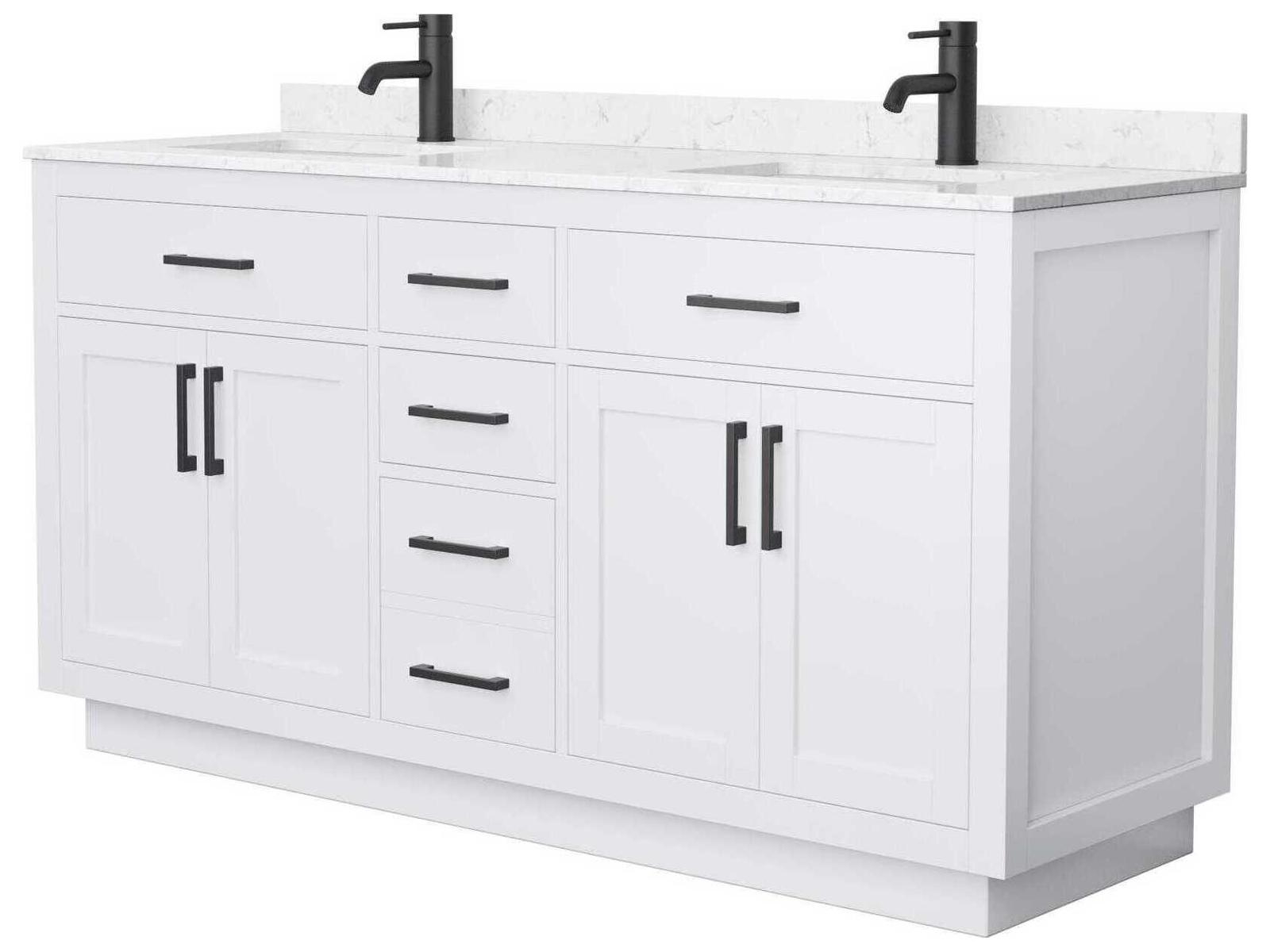 Wyndham Collection Beckett 66-Inch Double Bathroom Vanity