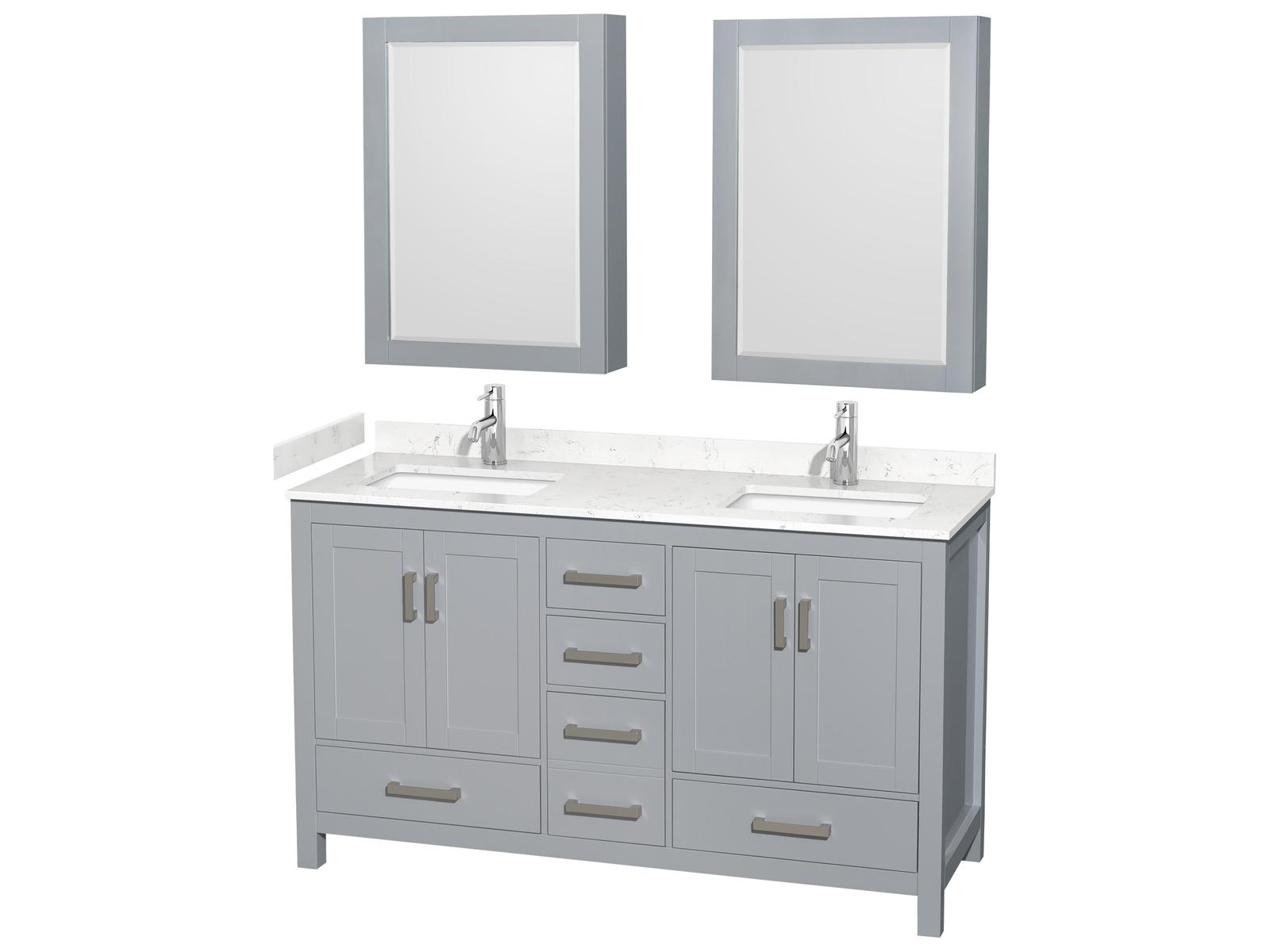 Wyndham Collection Sheffield 60-Inch Double Freestanding Bathroom