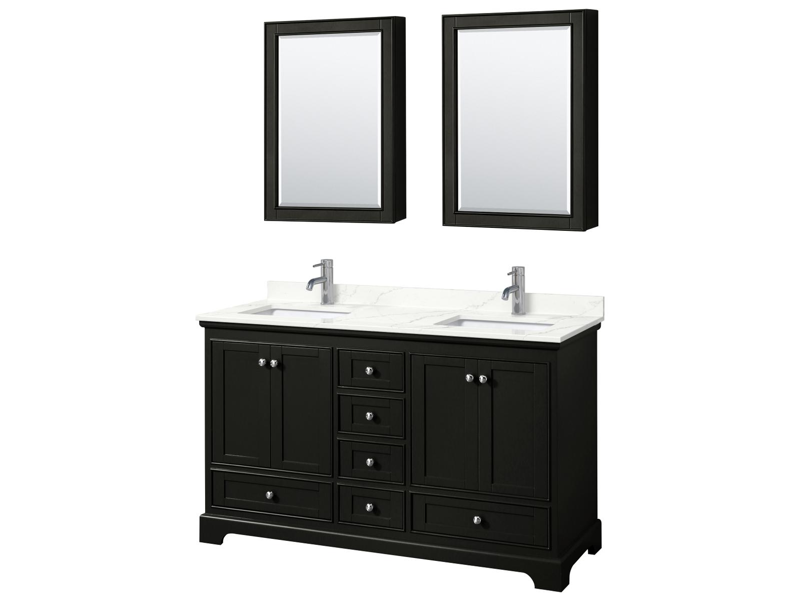 Wyndham Collection Deborah 60-Inch Double Sink Freestanding Bathroom