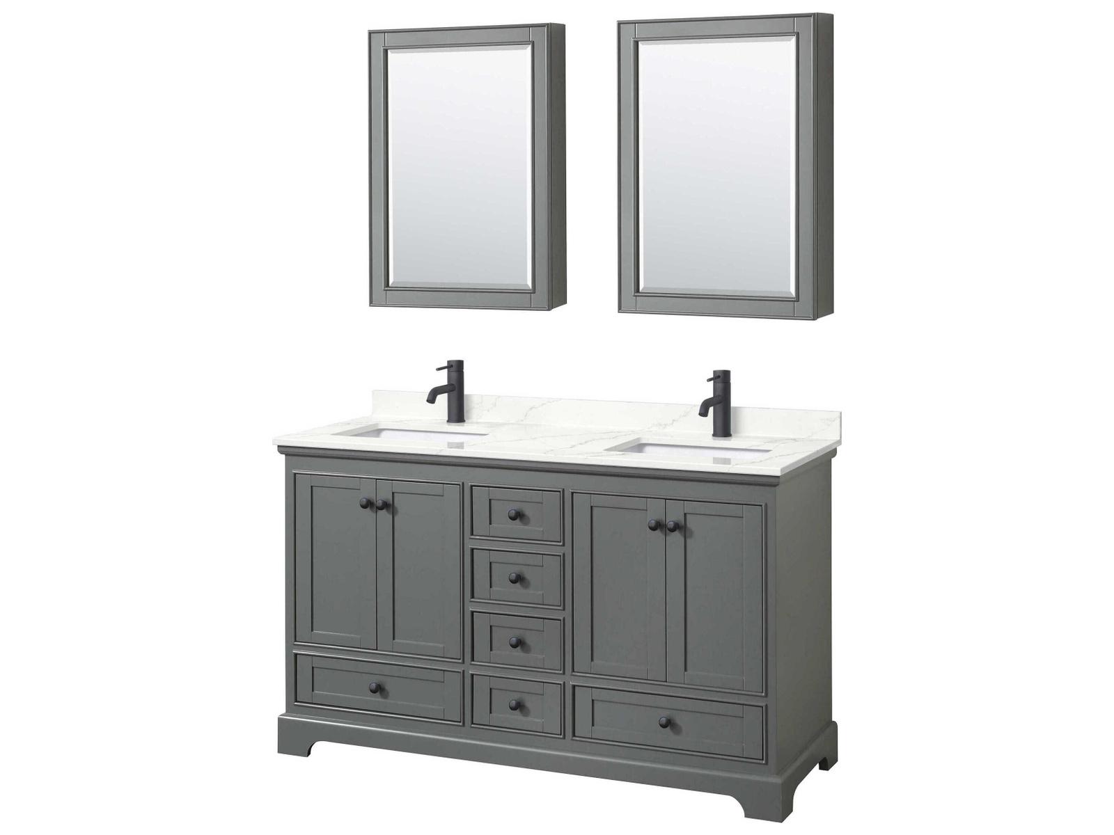Wyndham Collection Deborah 60-Inch Freestanding Double Basin Bathroom ...