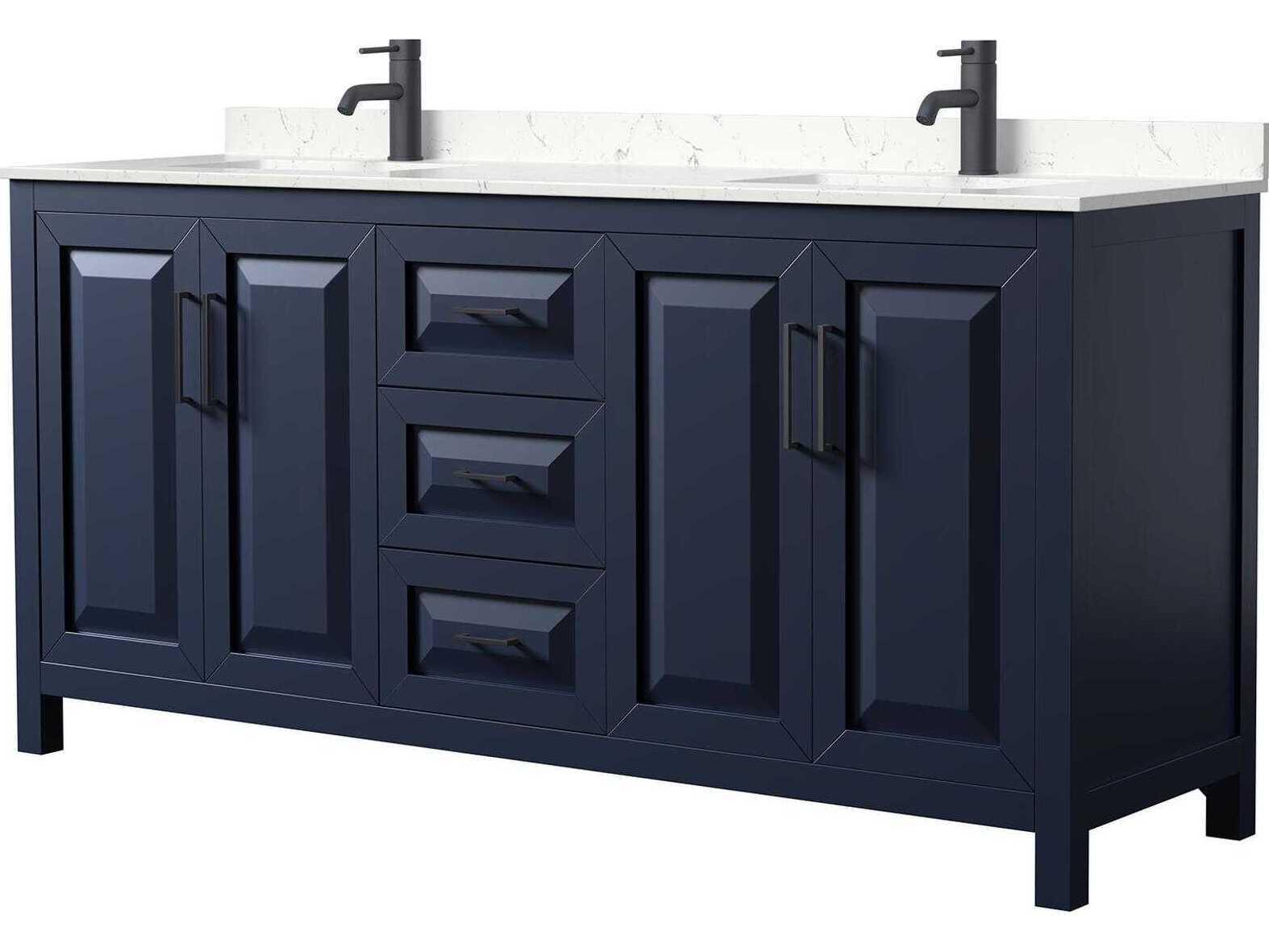 Wyndham Collection Daria 72-Inch Double Bathroom Vanity Set