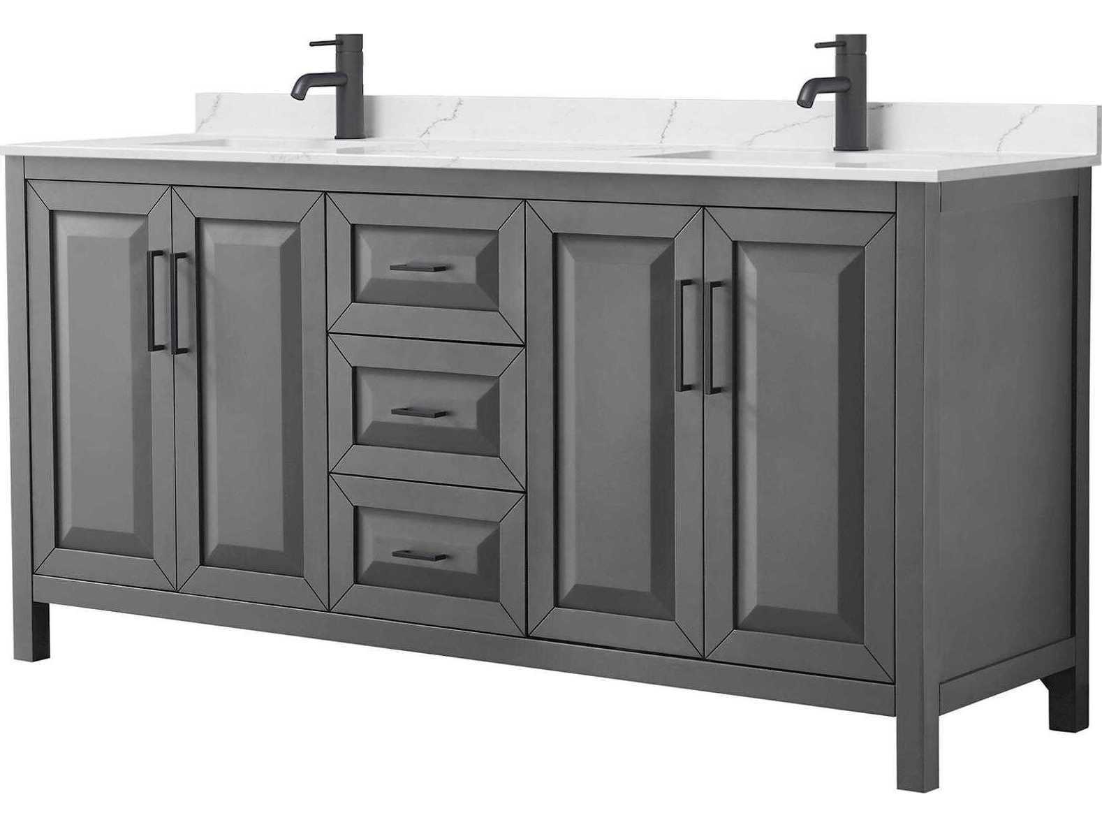 Wyndham Collection Daria 72-Inch Double Bathroom Vanity — Free-Standing