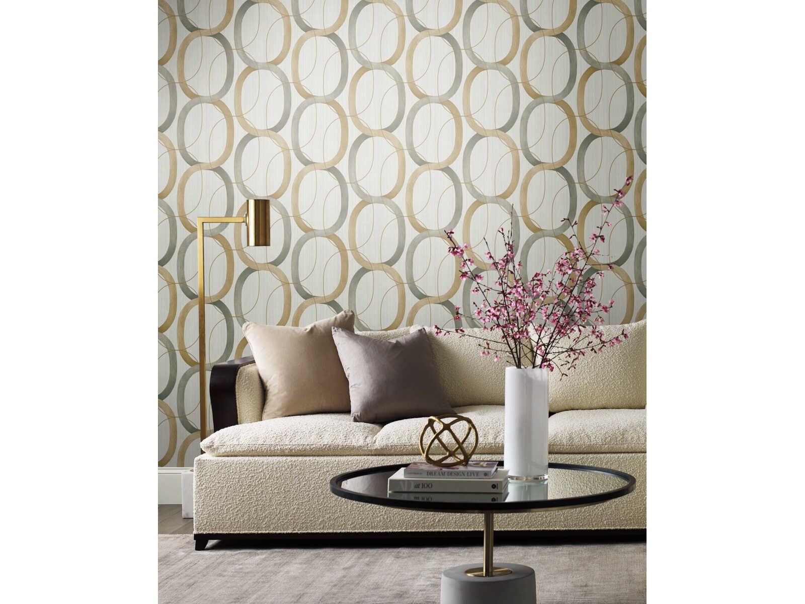 York Wallcoverings Modern Nature 2nd Edition Dark Taupe Interlock Wallpaper
