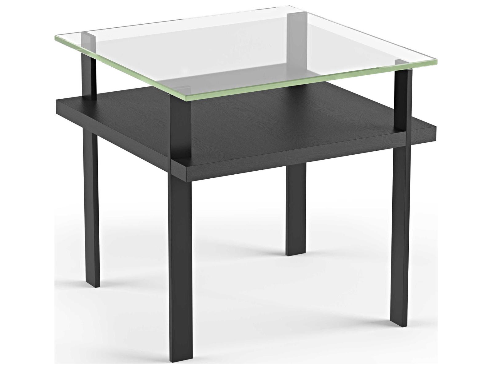 BDI Terrace Square Glass Charcoal End Table