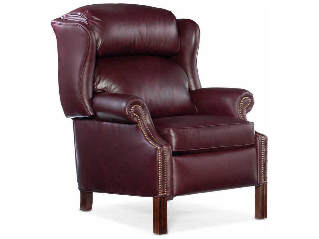 Bradington Young Chippendale Burgundy Leather Recliner