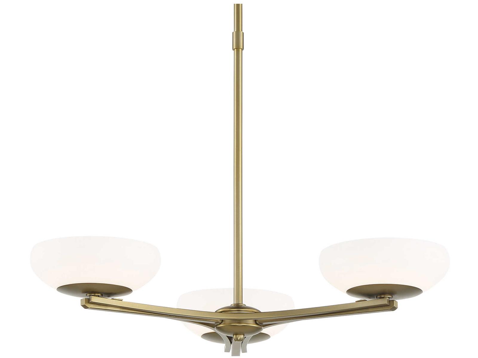 George Kovacs Scale 3-Light Soft Brass Glass Bowl Chandelier