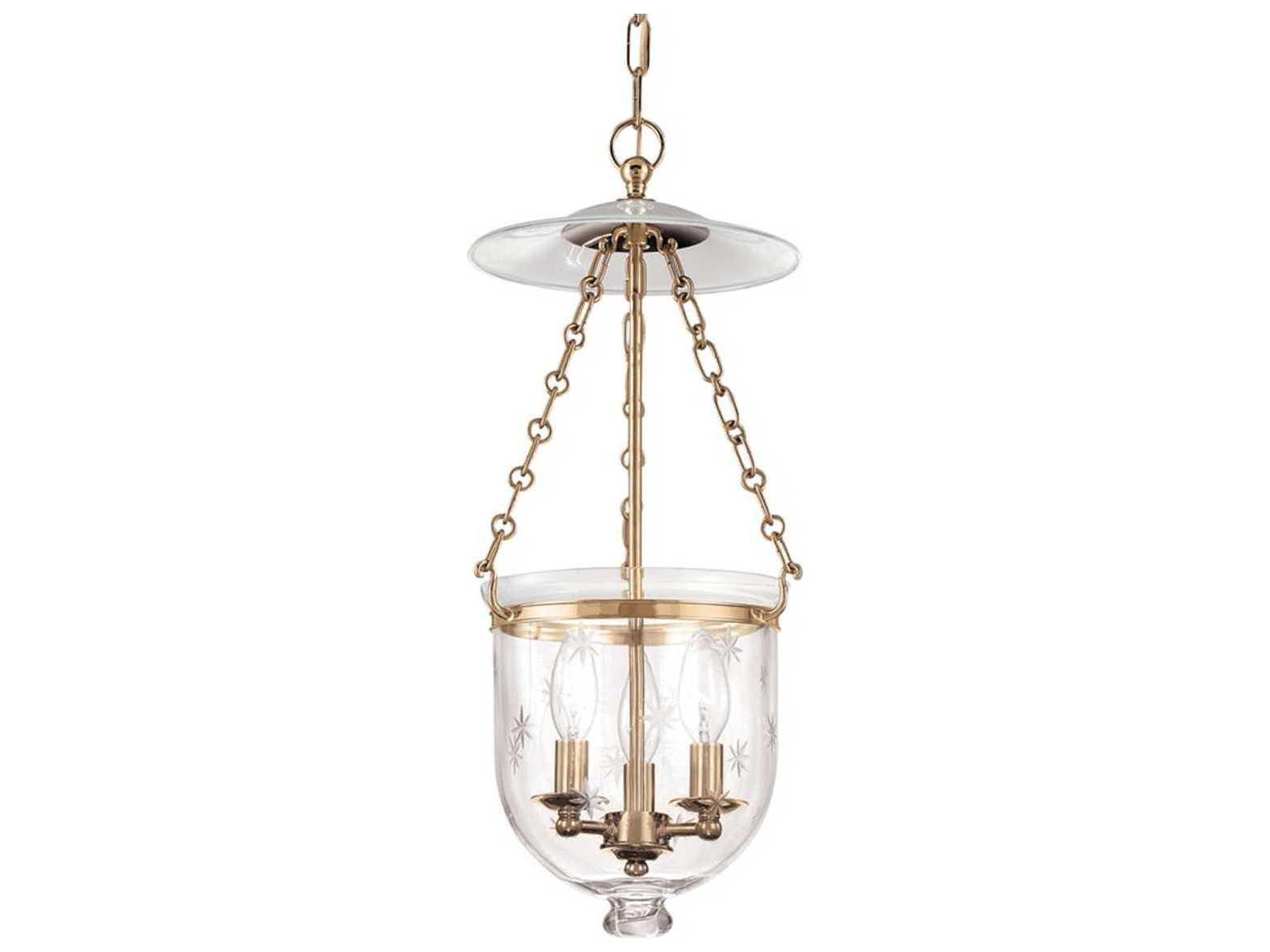 Hudson Valley Hampton 3-Light Aged Brass Clear Glass Bell Candelabra Chandelier
