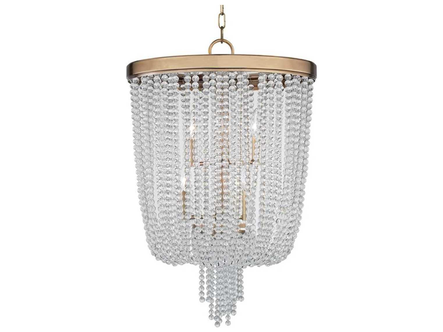 Hudson Valley Royalton 8-Light Aged Brass Clear Crystal Candelabra Empire Chandelier