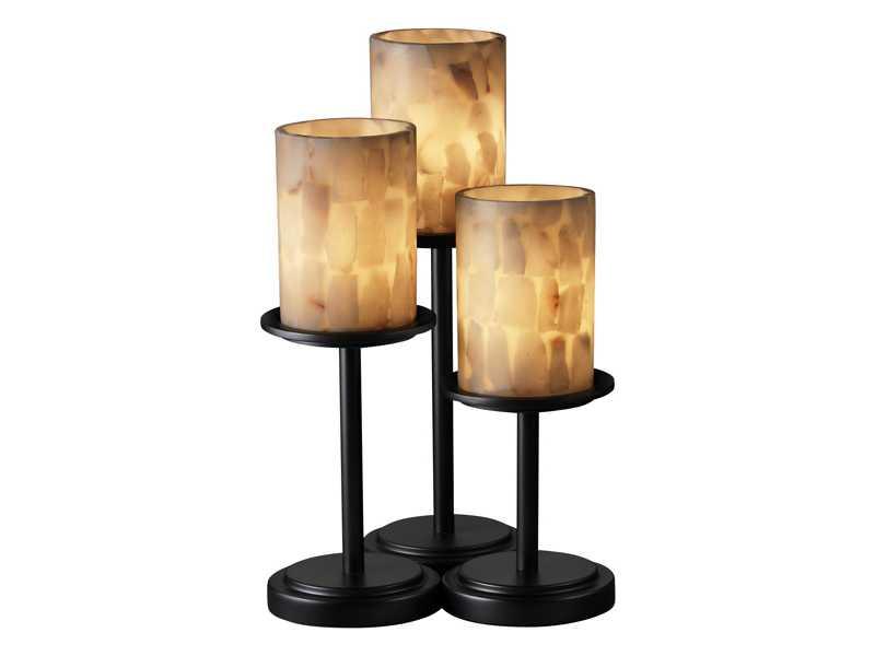 Justice Design Group Alabaster Rocks Dakota Resin Black Table Lamp