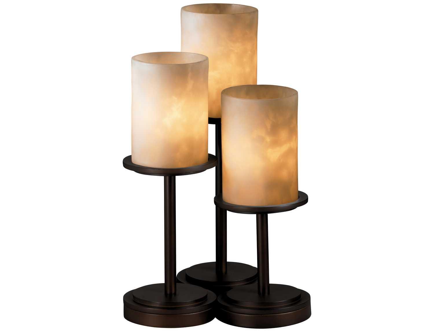 Justice Design Group Clouds Dakota Resin Bronze Glass Table Lamp