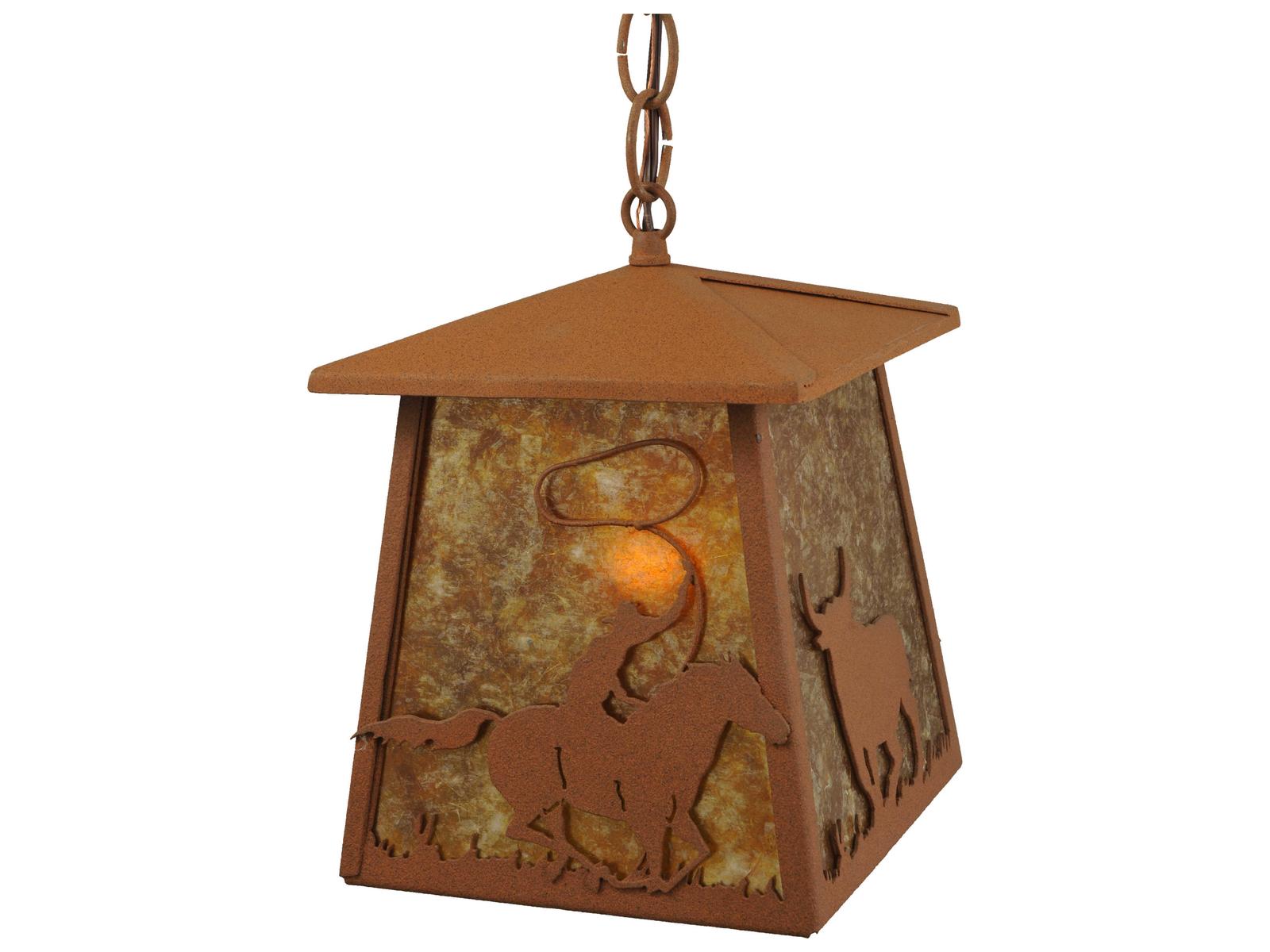 Meyda Cowboy & Steer Mimi-Outdoor Hanging Light
