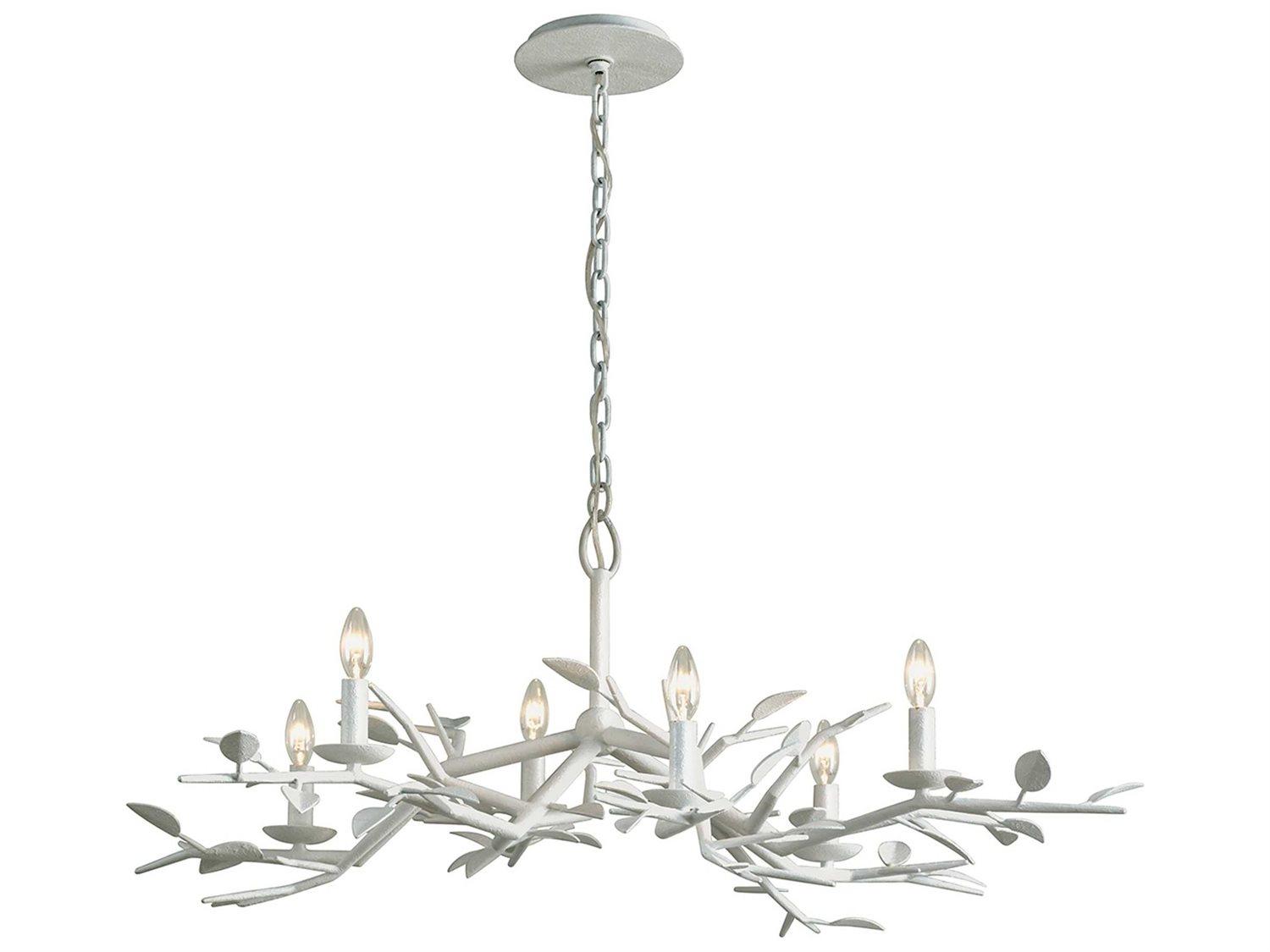 Troy Lighting Aubrey 6-Light Gesso White Candelabra Chandelier