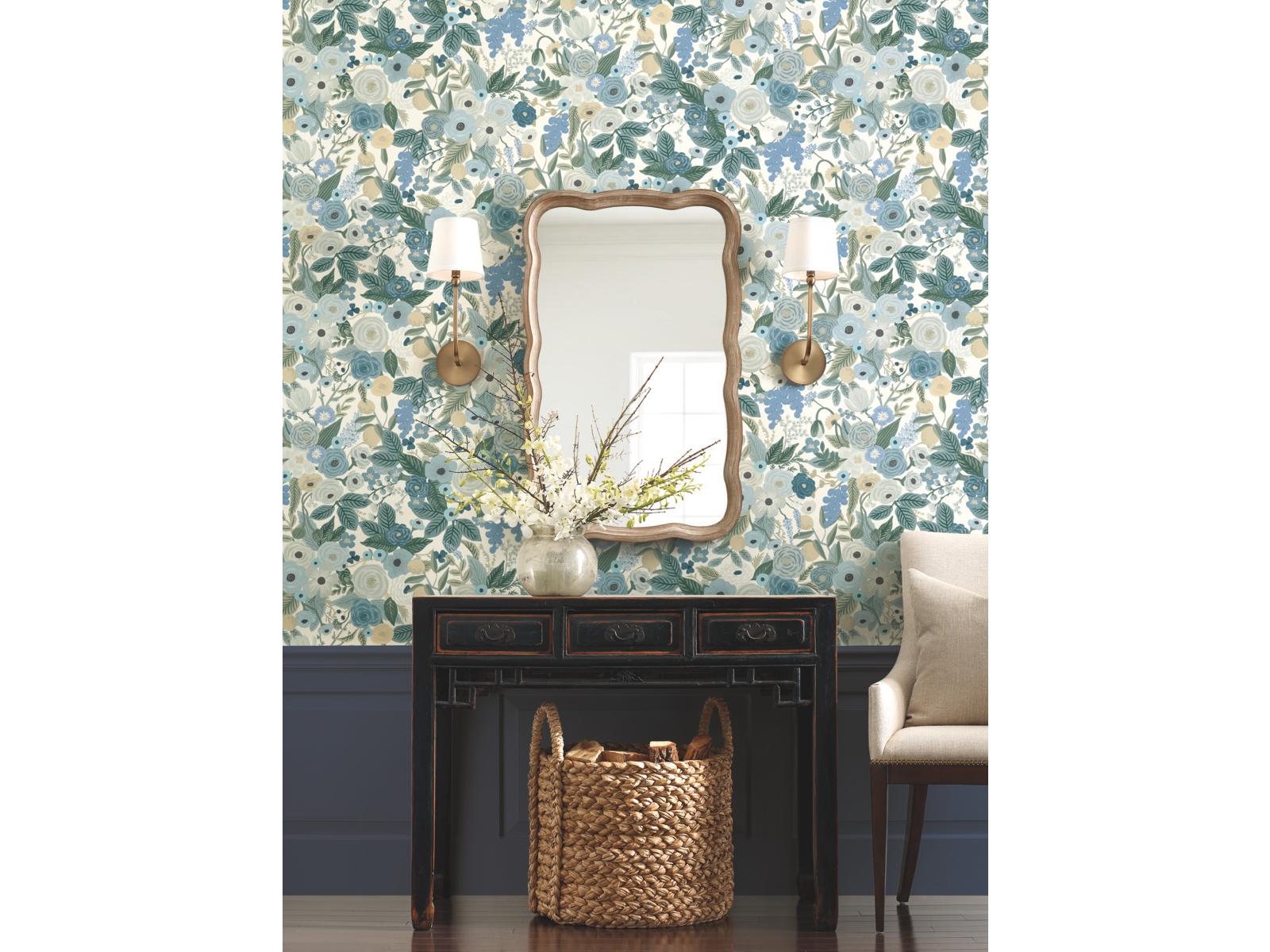 York Wallcoverings Blues Garden Party Wallpaper