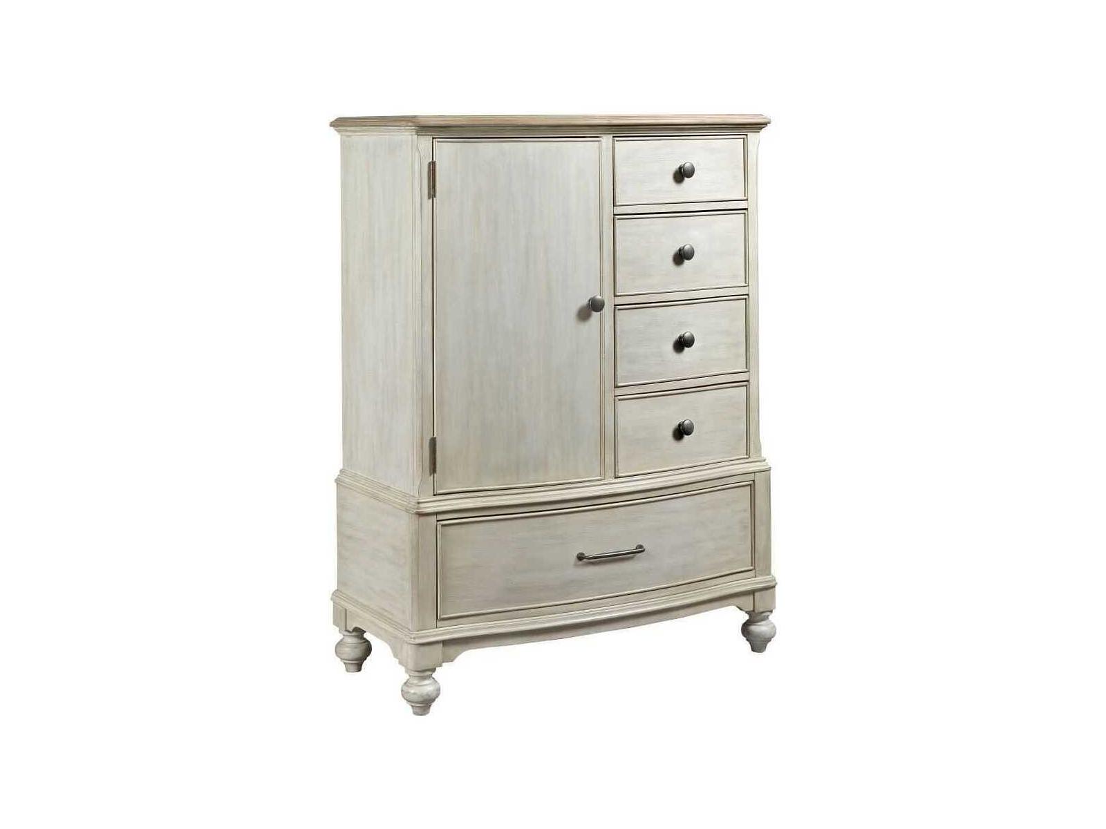 American Drew Litchfield Calvin 5-Drawers Driftwood Sun Washed White Hardwood Accent Chest