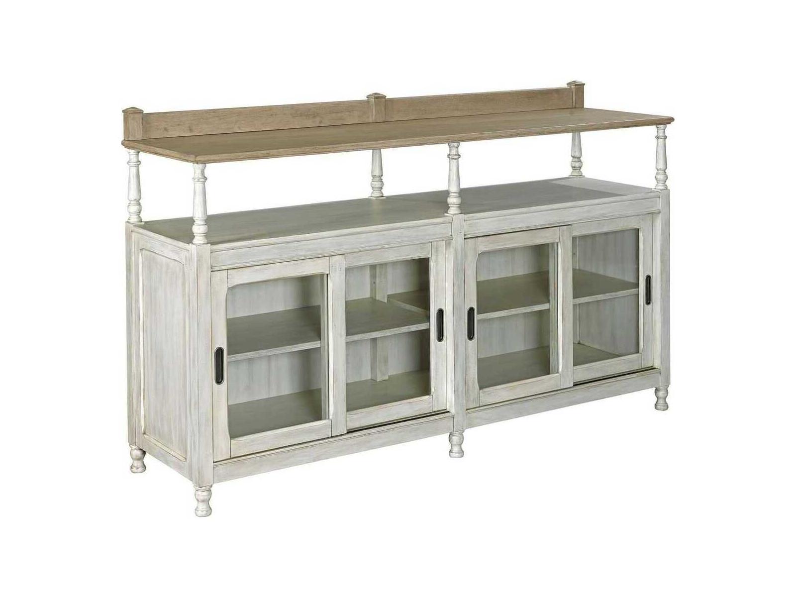 American Drew Litchfield Dorset 68" Hardwood Driftwood Sun Washed Credenza Sideboard