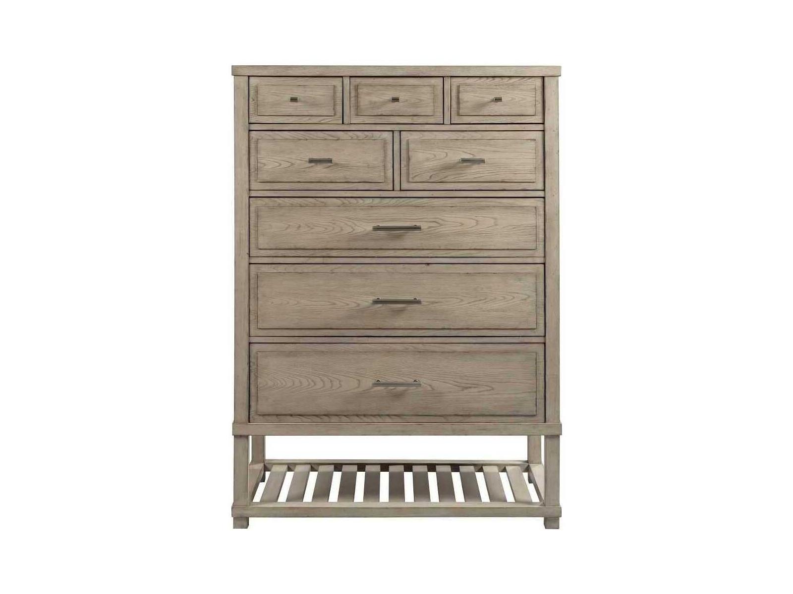 American Drew West Fork Greer Aged Taupe Brown Elm Wood Accent Chest