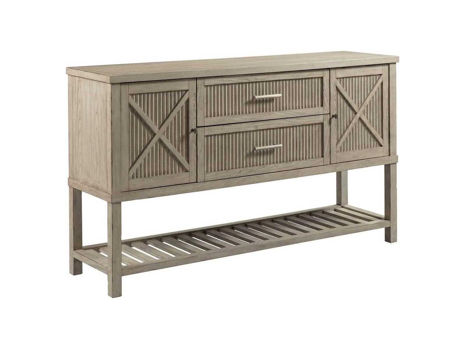 American Drew West Fork Sloan 65" Elm Wood Aged Taupe Sideboard