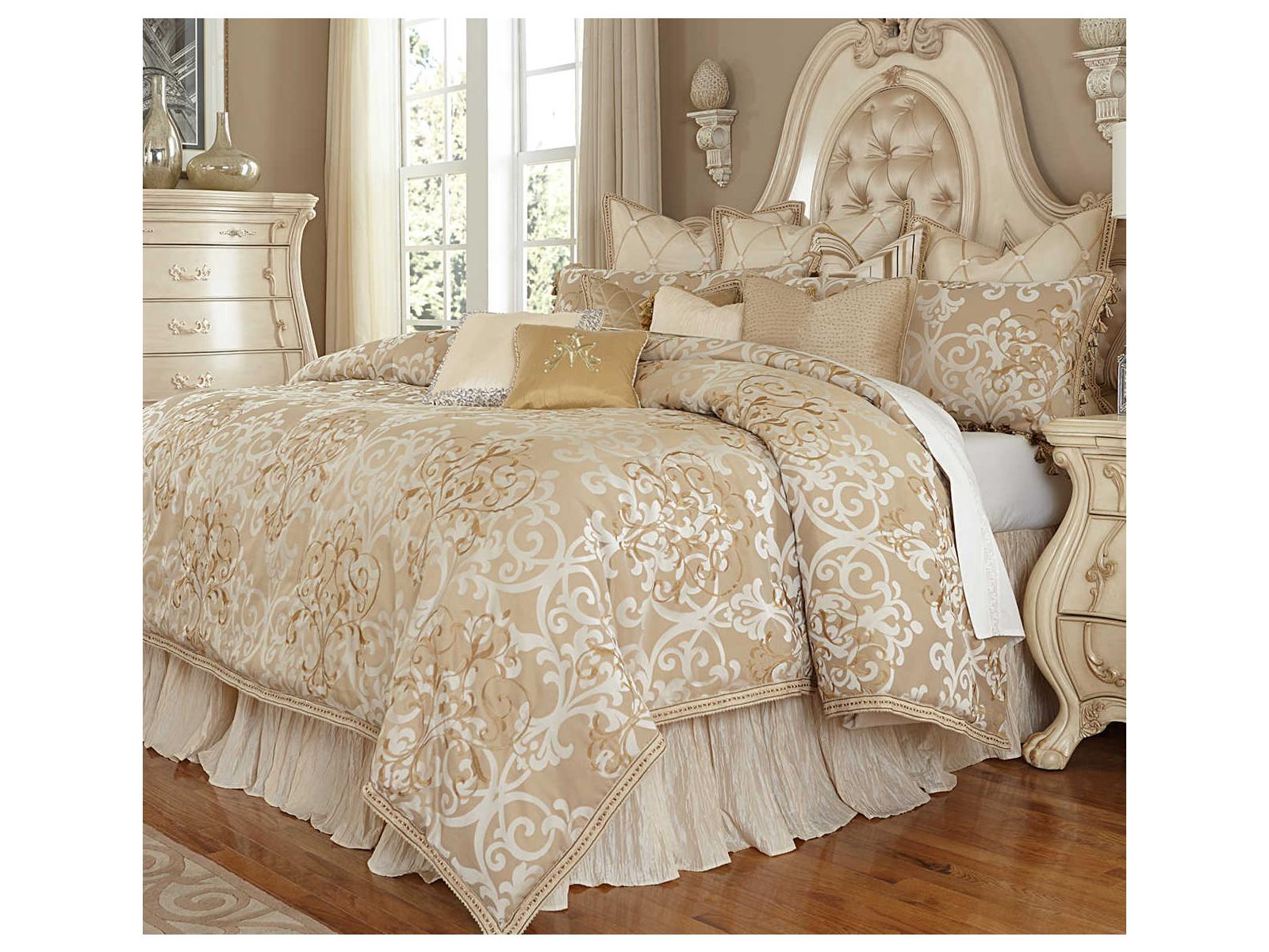 Michael Amini Bedding Luxembourg Creme Comforter Set