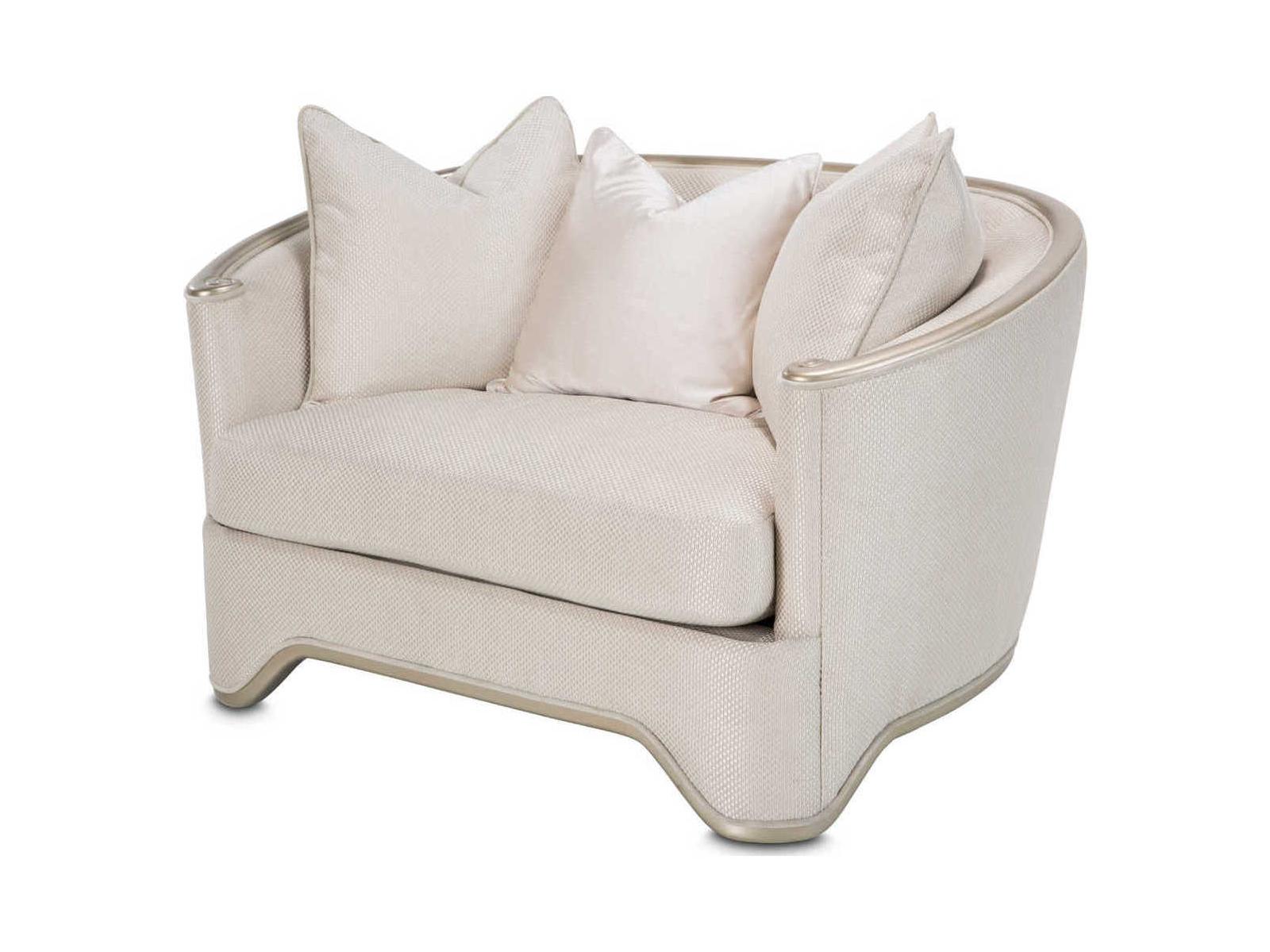 Michael Amini London Place Beige Fabric Chair and a Half