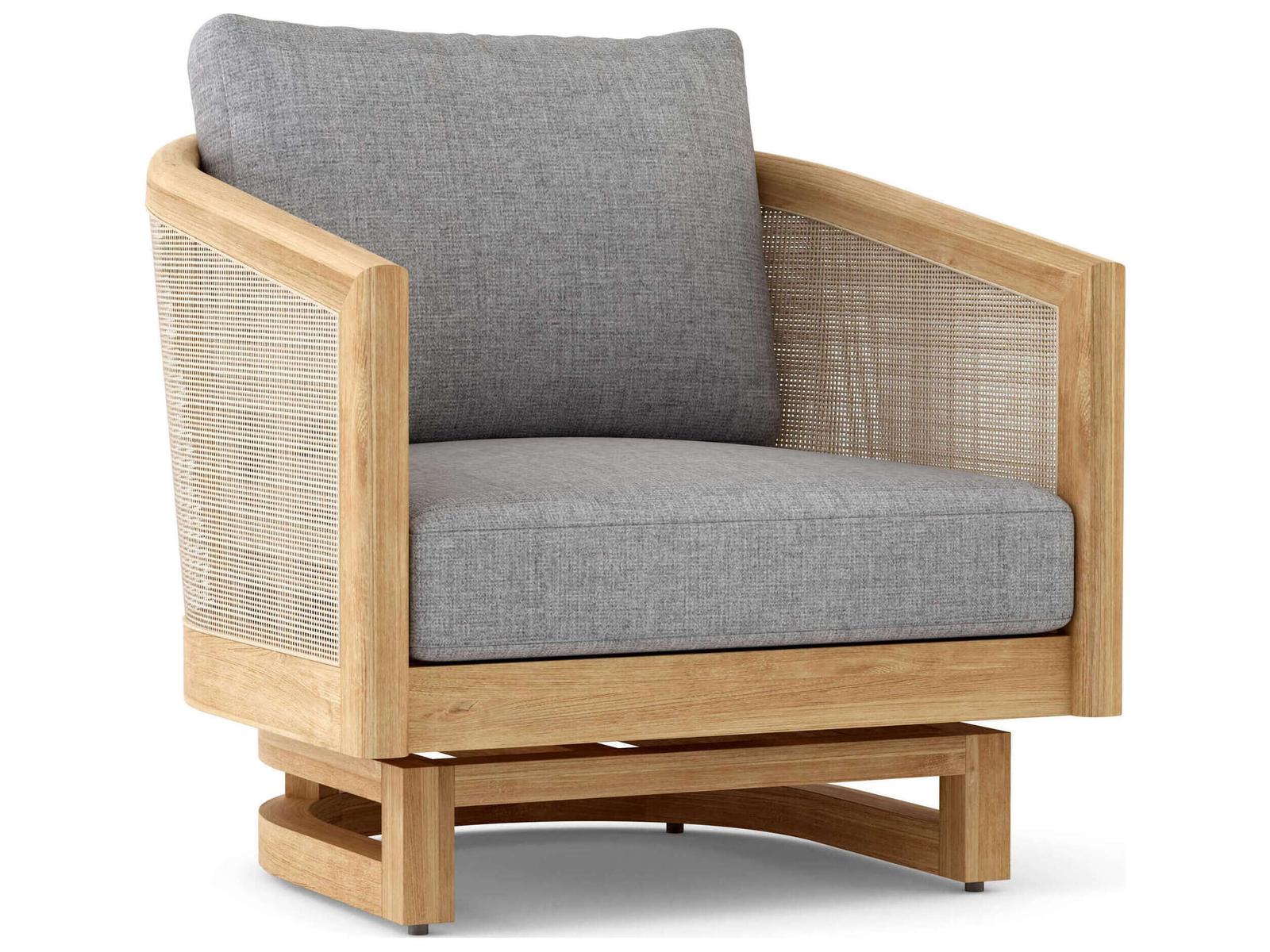 Anderson Teak Catania Natural Swivel Outdoor Patio Lounge Chair