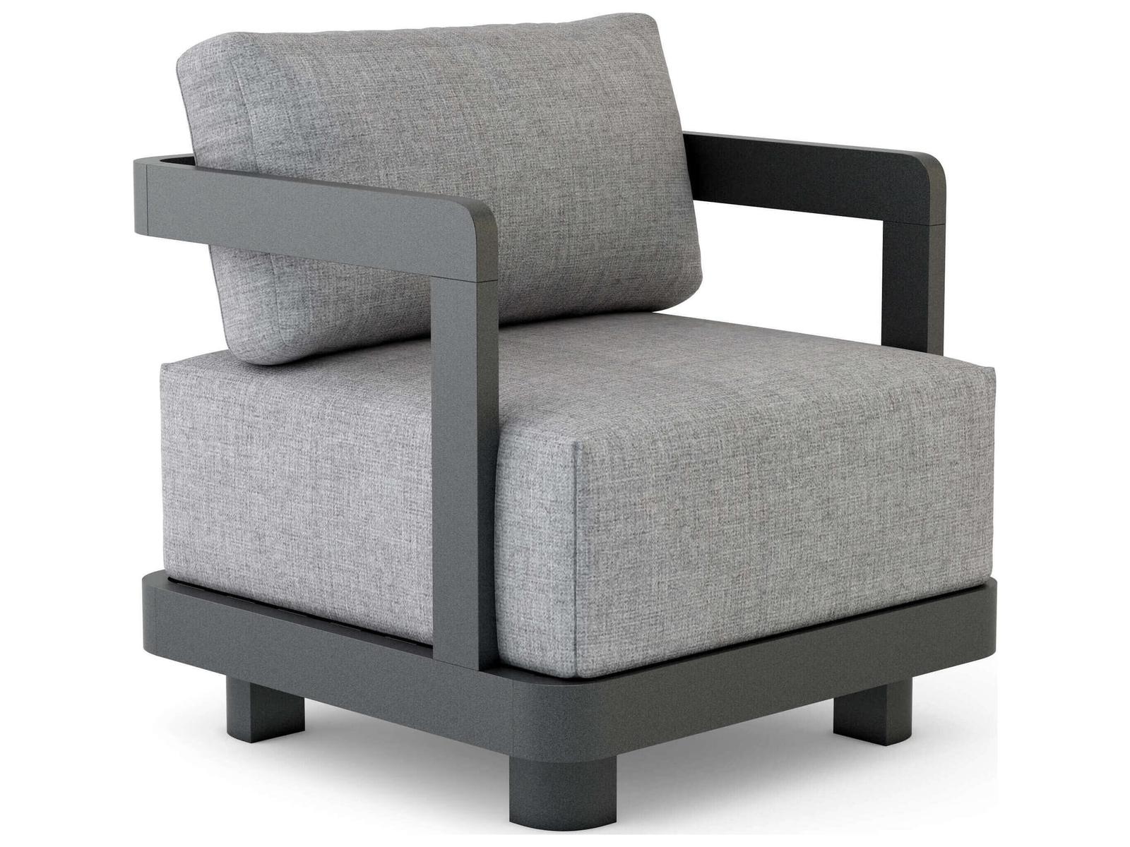 Anderson Teak Granada Aluminum Dark Grey Deep Seating Outdoor Lounge Chair