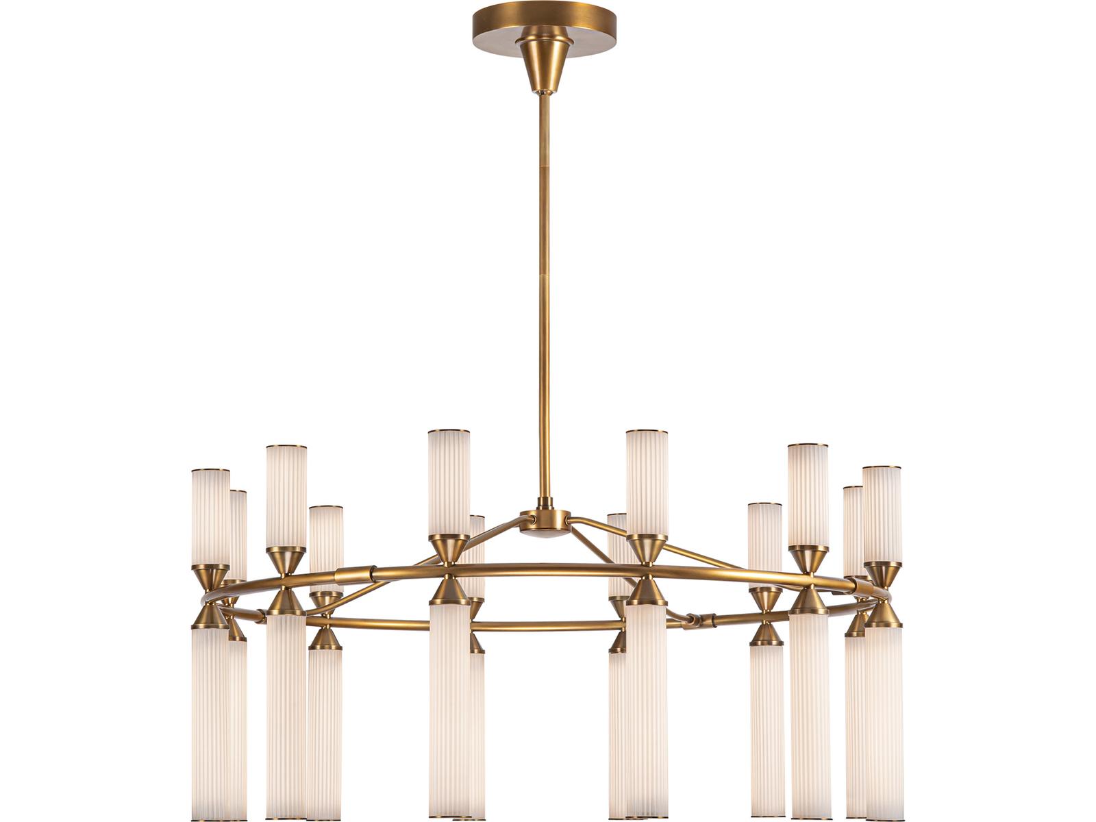 Alora Lighting Edwin Vintage Brass Geometric Chandelier