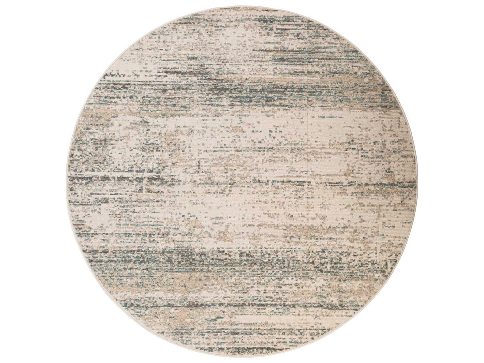 Amer Rugs Alpine Abstract Round Area Rug — Ivory Polypropylene 7'10 ...