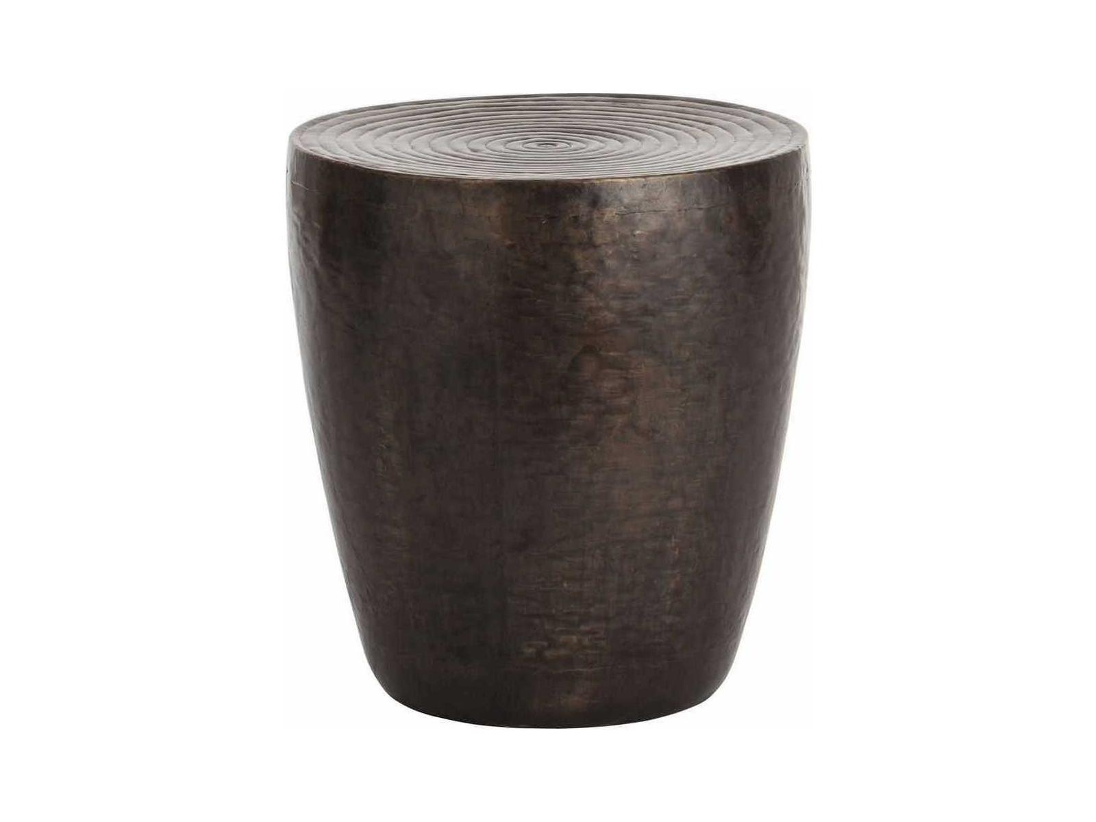 Arteriors Home Clint Round Metal Antique Bronze End Table