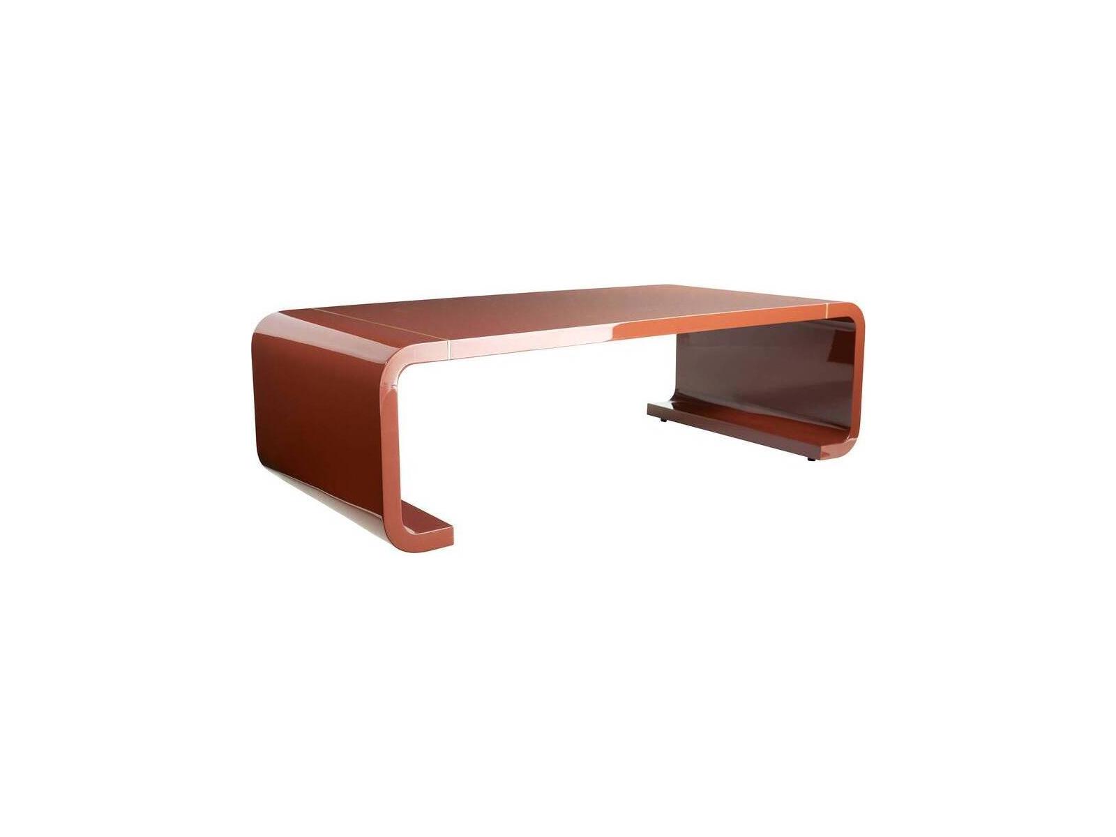 Arteriors Home Turnley Rectangular Fiberglass Paprika Antique Brass Coffee Table
