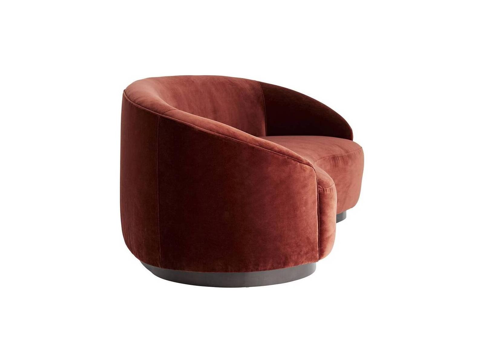 Arteriors Home Turner Paprika Velvet Red Upholstered Sofa