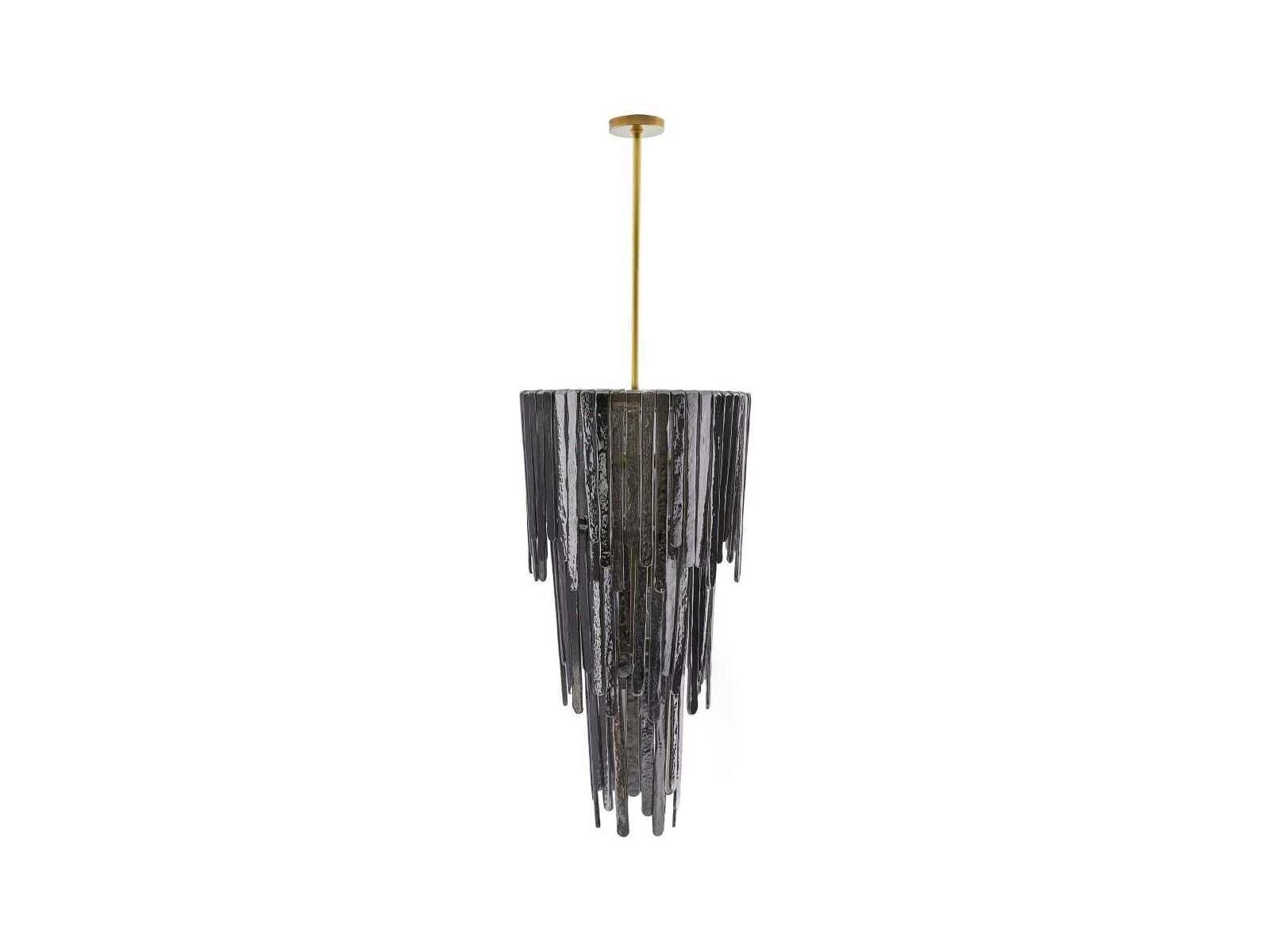 Arteriors Home Raine 7-Light Antique Brass Black Tiered Chandelier